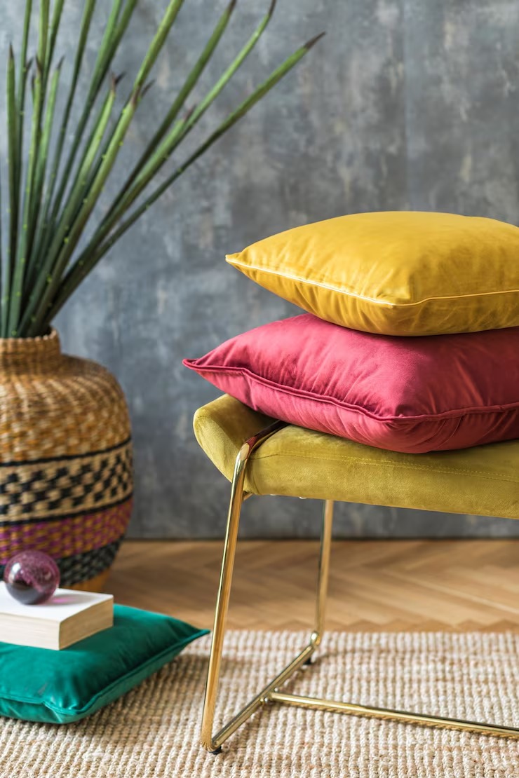 Cushions Covers Stylish Composition Cozy Living Room Interior Details by Orient Uniforms for customers in Dubai, Abu Dhabi, Sharjah, Ajman and across the UAE